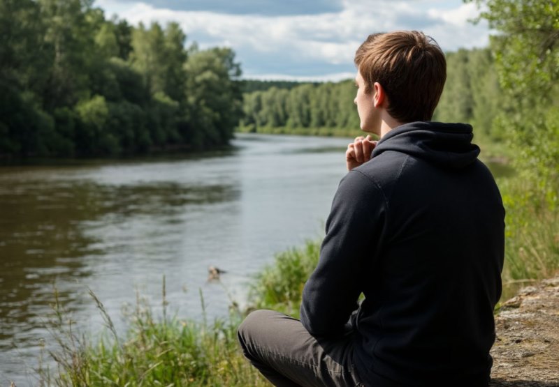 Парень рефлексирует